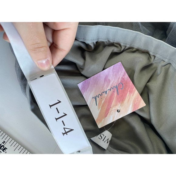 Chic Wish Skirt Women Small Grey A-Line Lined Maxi Stretch Waist Tulle Polyester - Picture 3 of 8